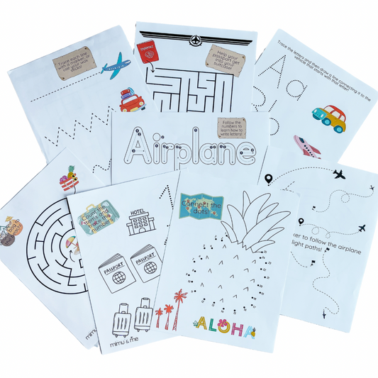 Printable Travel-Themed Pencil Skills for Preschoolers