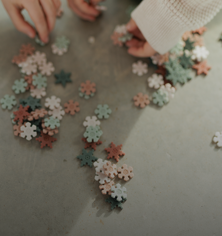 Calm Connectors pieces for building, sorting and creative play.
