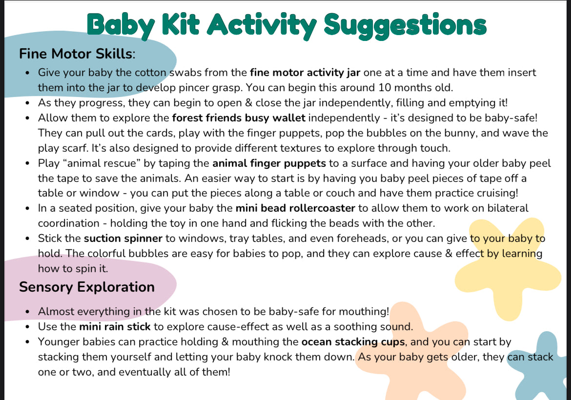 Large Baby Activity Card