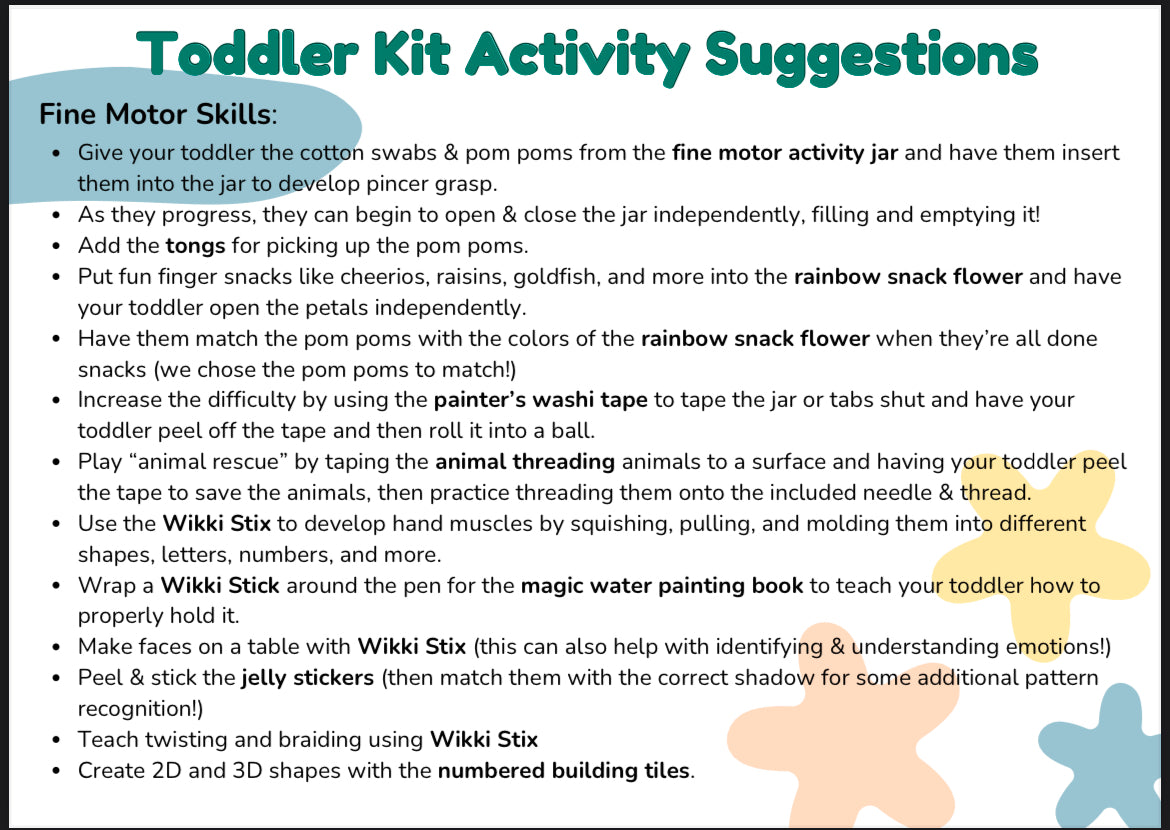 Toddler Large Activity Guide