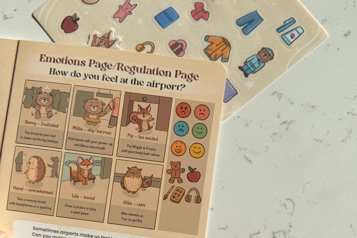 My First Flight activity book open for shared play and conversation
