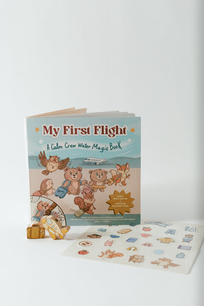My First Flight - A Calm Crew Water Magic Activity Book with Reusable Stickers